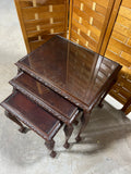 3 pc Nesting Tables with Glass