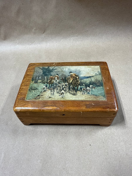 The Hunt Wooden Swiss Reuge Wooden Movement Music Box WORKS