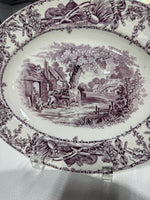 47-Piece A.J. Wilkinson Pastoral Davenport Purple Transferware China Set