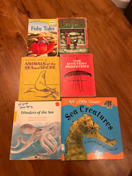 Homeschooling Book Lot G, Sea Animals, 6 books