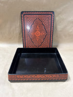 Black And Orange Japanese Lacquer Writing Box