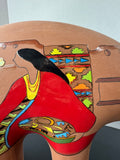 Pueblo Hand Painted Native American Terracotta Bear Sculpture
