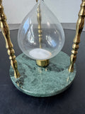 Brass & Green Marble Vintage Hourglass