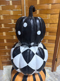 Painted Stacked Halloween Outdoor Pumpkins (A)