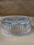 Large Ribbed Mikasa Diamond Fire Glass Fruit Bowl