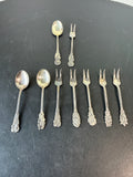 Denmark ALP Silverplated Appetizer Spoon And Forks - Set Of 9