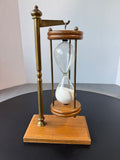Brass & Wooden Vintage Suspended Hourglass with Stand