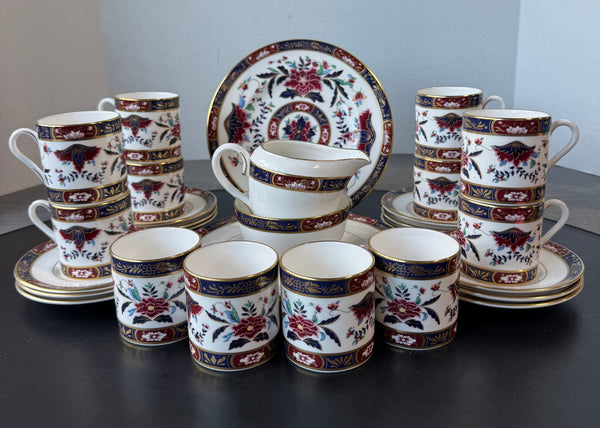 28-Piece Royal Worcester England Prince Regent Fine Bone China Tea Set