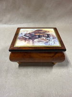 (B) Italian Ercolano Piano Footed Music Box WORKS
