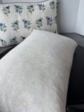 Pair of Embroidered Blue Floral Duck Feather Throw Pillows