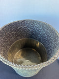 Rustic Green Embossed Large Metal Planter