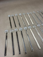 Lot Of 23 Clear Glass Seashell Stirrers