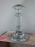 Holmegaard Danish Blue Tint Michael Bang Signed Optic Swirl Candlestick (D)