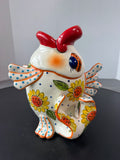 Colorful Ceramic Gluggle Jug Sunflower Fish Pitcher