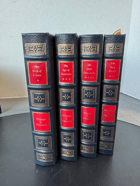 4-Volume Set of Winston Churchill’s History of English-Speaking Peoples Easton Press Collector’s Edition Leather Bound Hardcover Books