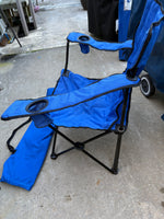 B-Blue Canvas Folding Arm Chair w/Carry Bag (large)