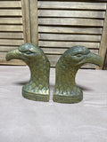 Tall Weighted Brass Eagle Head Bookends