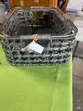 Set of 2 Decorative Baskets with Silver Tone Edges