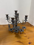 Ornate Silver Twisted Arm Candelabra — Heavy