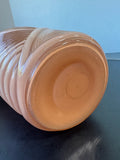 Anchor Hocking Art Deco Vintage Peach Ribbed Vase