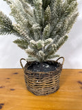 Artificial Flocked Tabletop Tree With Basket Base
