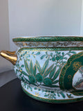 Asian Inspired Large Green Porcelain Foot Bath Planter