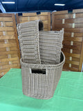 Set of 3 Baskets with Side Handles