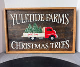 Yuletide Farms Christmas Trees Primitive Style Wooden Sign