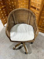 Adjustable Rattan Office Chair with Cushion