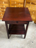Vermont Tubbs Dark Wood Tone Side Table with Drawer