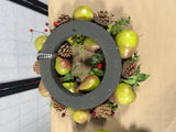 Faux Pear Decorative Wreaths, Set of 2, 16" diameter