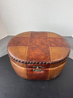 Leather Colorblock Rustic Studded Keepsake Box