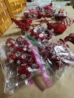 Red Christmas Ornament Lot