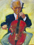 Cellist on Canvas Painting; Signed (Roland?)
