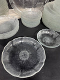 77-Piece Arcoroc France Clear Fleur Glass China Set