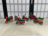 Assorted Ornaments: Cars/Trucks/Wagon/Train. 6 pc