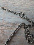 Avon Vintage Modernist Silver Tone Black Lucite Pendant Necklace