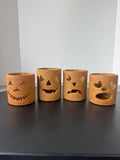 4-Piece Terracotta Jack O’ Lantern Candle Luminaries in Box