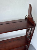 Chippendale Style Indonesia Hanging Wall Shelf with Lattice Side Panels & Drawer (A)