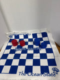 Large Folding Checker Board With Checker Pieces - 13 Pieces