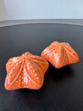 Orange Ceramic Sand Dollar Salt & Pepper Shakers