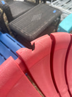 Red Plastic Adirondack Chairs (2)