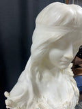 Art Nouveaux Marble Bust with Marble Pedestal***HEAVY ITEM***READ DETAILS ON PICK UP POLICY***
