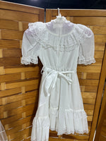 White Lace Dress by Bryan with Veil; Girls Size 7