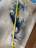 Metal Crane Wall Sculpture; Signed