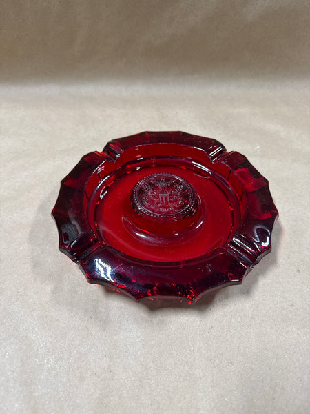 Heavy Ruby Red Fostoria Liberty Coin Glass Ashtray // 2 Available // *** PRICED INDIVIDUALLY ***