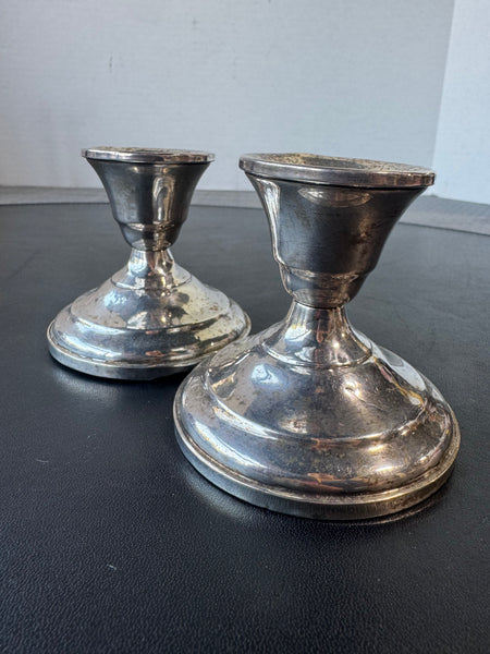 Pair of Sterling Silver Weighted Candlesticks