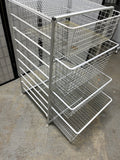 White Metal Wire Storage Drawers