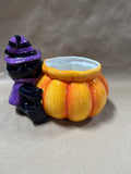 Halloween Cat And Pumpkin Candy Bowl