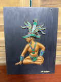 Los Castillo Mayan Art with Malachite & Azurite Inlay / Mixed Metals